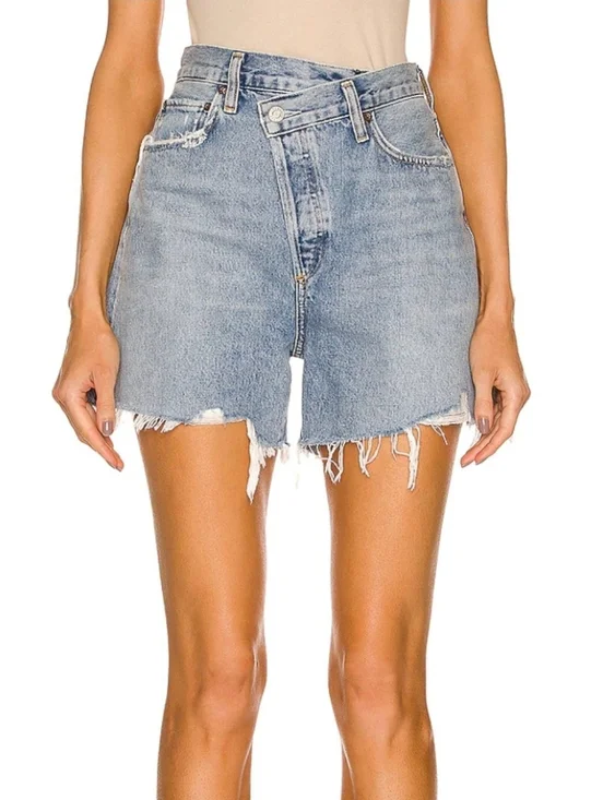 Agolde Criss Cross Denim Shorts In Symbol Size 26 - Picture 4 of 9